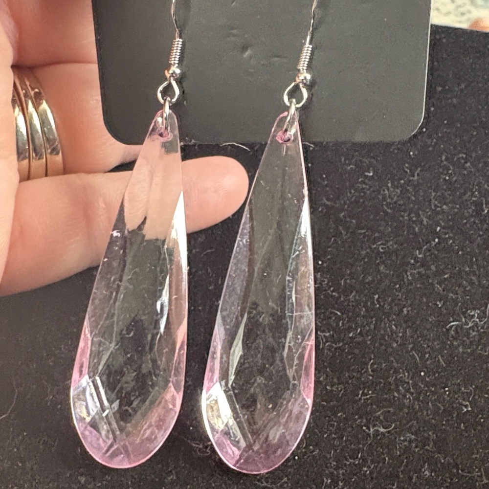 Paparazzi Fuchsia and Silver Teardrop Earrings - Picture 2 of 5